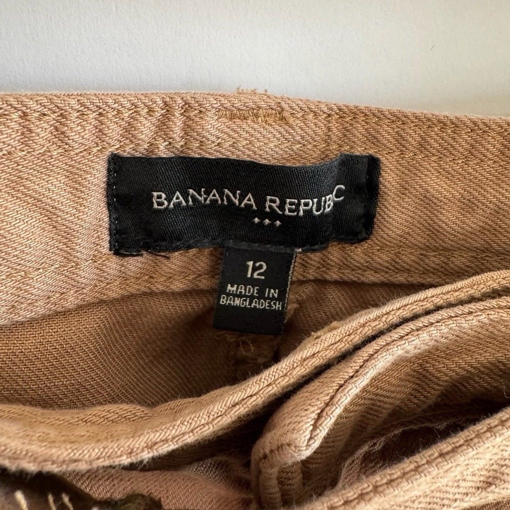 Banana Republic High Rise Tapered Utility Pants Iced Latte 12 Tan Cargo Safari - Picture 8 of 14